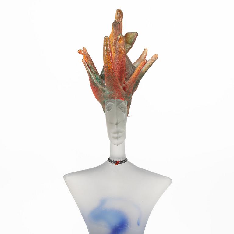 Kjell Engman, a unique glass sculpture, Kosta Boda, signed.