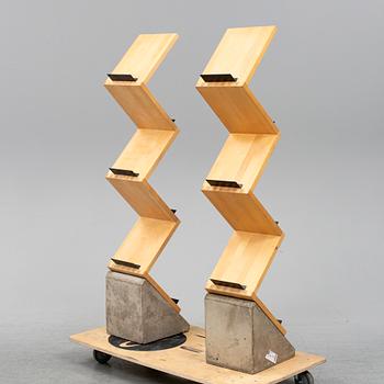 JONAS BOHLIN, a pair of 'Zink' shelves from Källemo, Värnamo, designed in 1984.