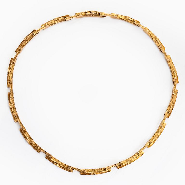 Björn Weckström, kaulakoru, "Tunturi", 14K kultaa. Lapponia 1976.