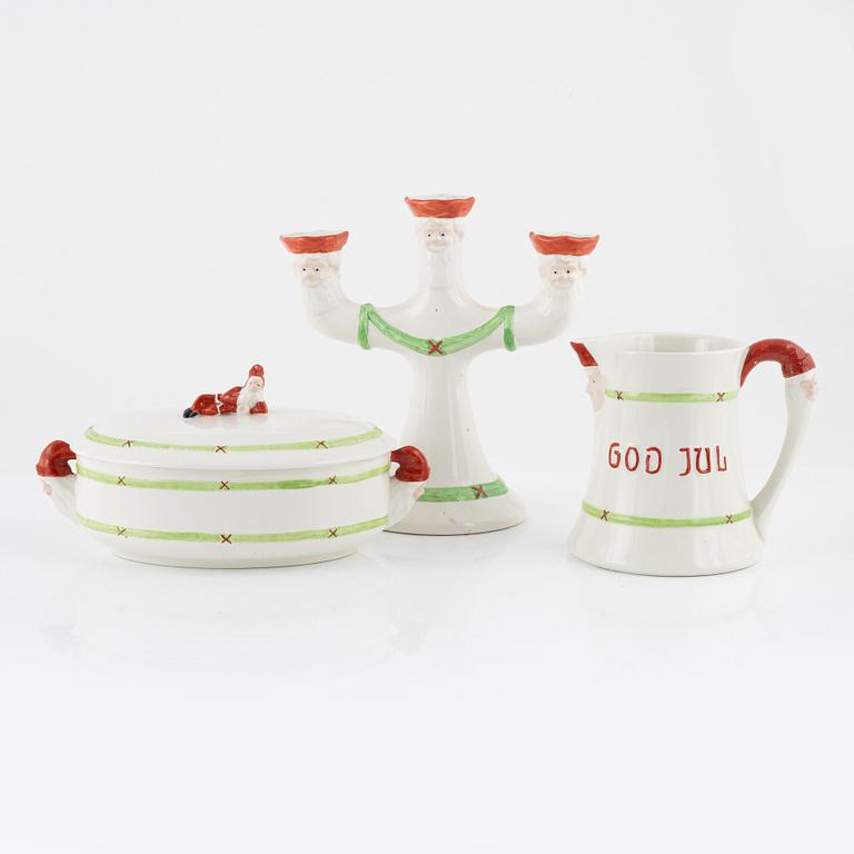 Three 'God Jul' porcelain service pieces, Gustavsberg.