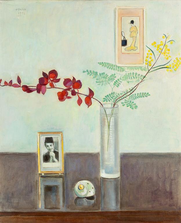 Einar Jolin, Still life with flowers and a shell.