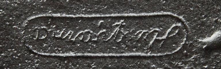 An second half of the 20th century Olle Hermansson cast iron andiron "Räven" from Husqvarna.