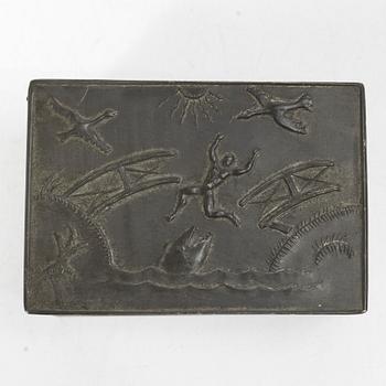 Nils Fougstedt, sannolikt, skrin, tenn, Herman Bergman, Stockholm 1928.