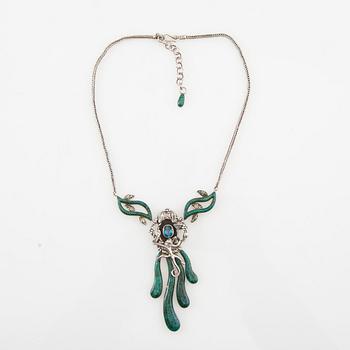 Necklace silver with set gemstones, Ilaria, Peru.