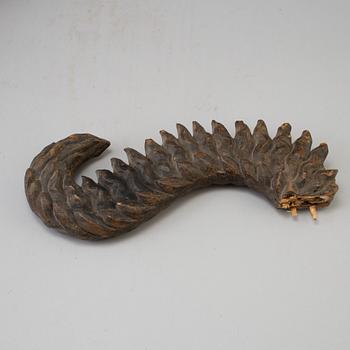 A wooden mythical beast, Southeast Asia, early 20th Century.