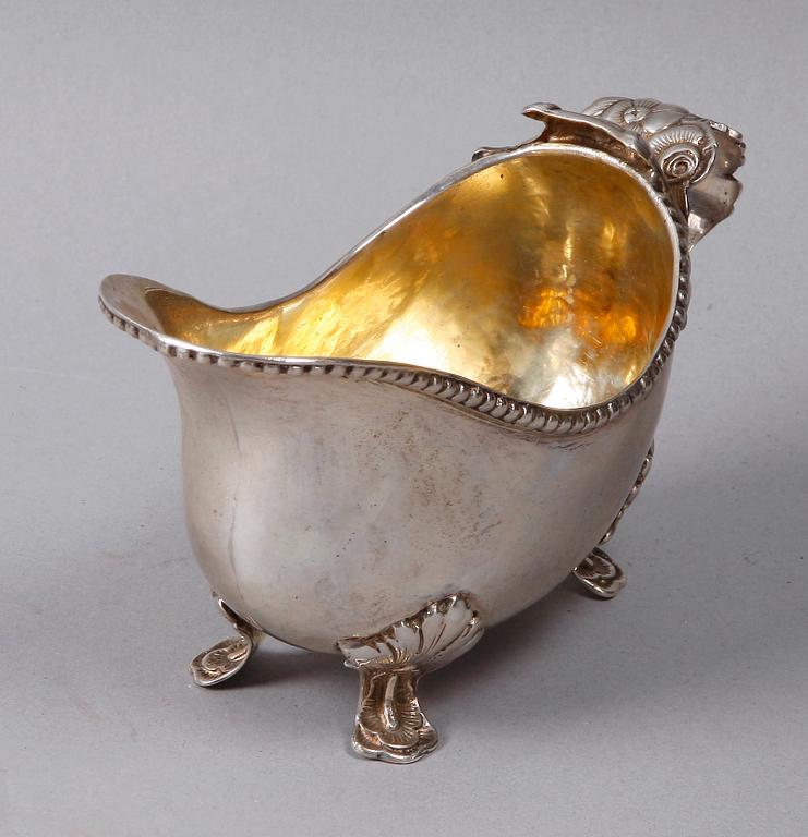 GRÄDDSNIPA, silver, rokokostil, importstämplar.