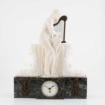 An art noveau mantle clock, early 20th century.