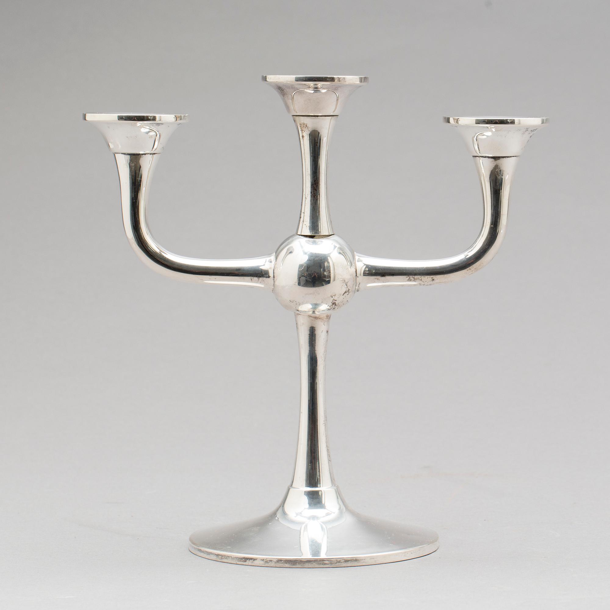 KANDELABER, silver, Karl J Ottesen, Norge, 1900-tal. 830/1000. Ca 700g.