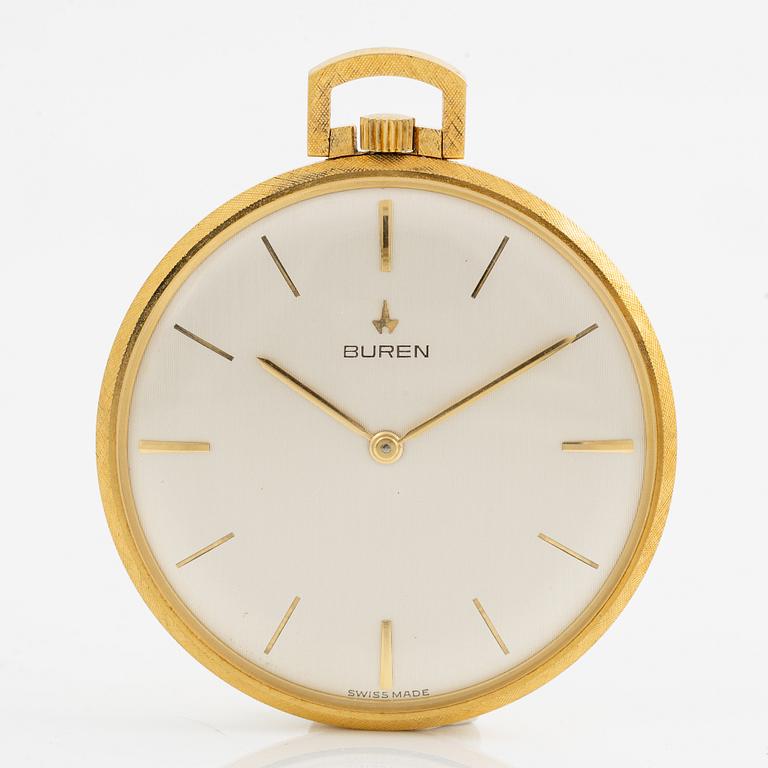 Buren, fickur, 18K guld, 42,5 mm.