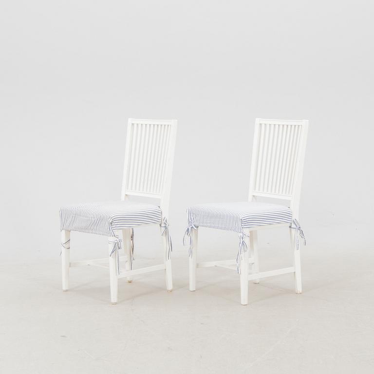 A set of 10 painted Gustavian style chairs from IKEA later part of the 20th century.