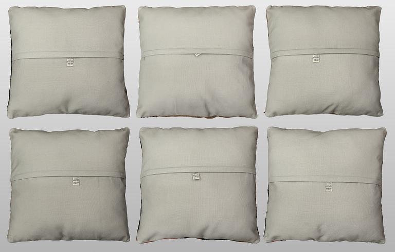 Cushion covers, 6 pcs, Kelim, older Anatolian fragments.