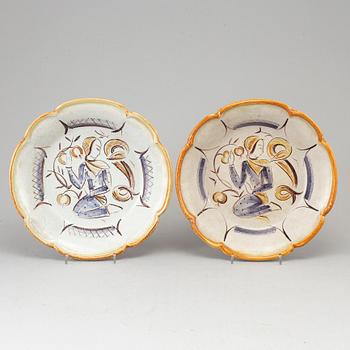 Maggie Wibom, 2 ceramic bowls, Bo Fajans, 1920-30s.