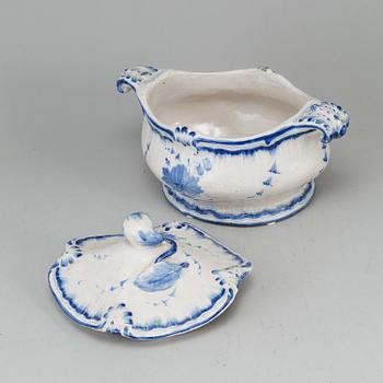 An 18th Century faience tureen with cover,  Stralsund.