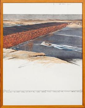 CHRISTO & JEANNE-CLAUDE, färgserigrafi, 1972, signerad med blyerts och numrerad 56/70.