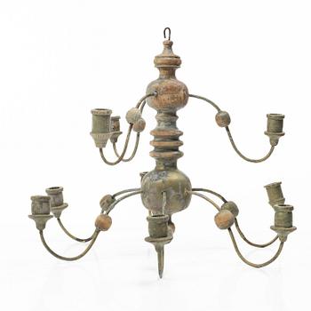 A wooden chandelier, 19th/20th century.