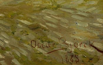 Oscar Björck, oil on panel, signed and dated 1885.