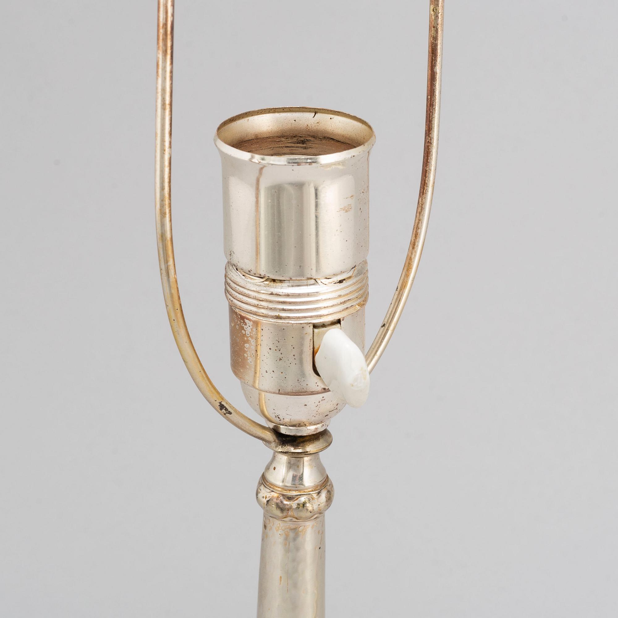 K Anderson, bordslampa, silver, Stockholm, 1924.