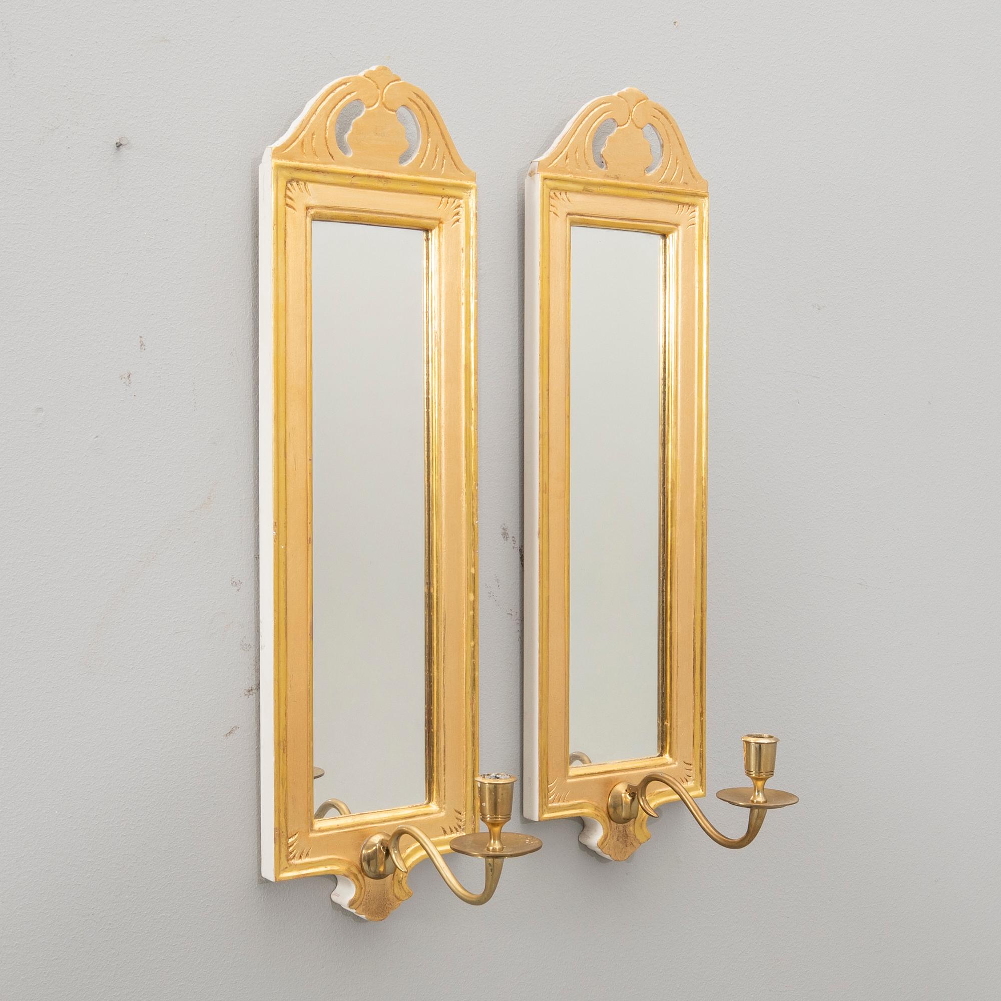 Mirror sconces, a pair, "Regnaholm", IKEA's 18th-century series, 1990s.