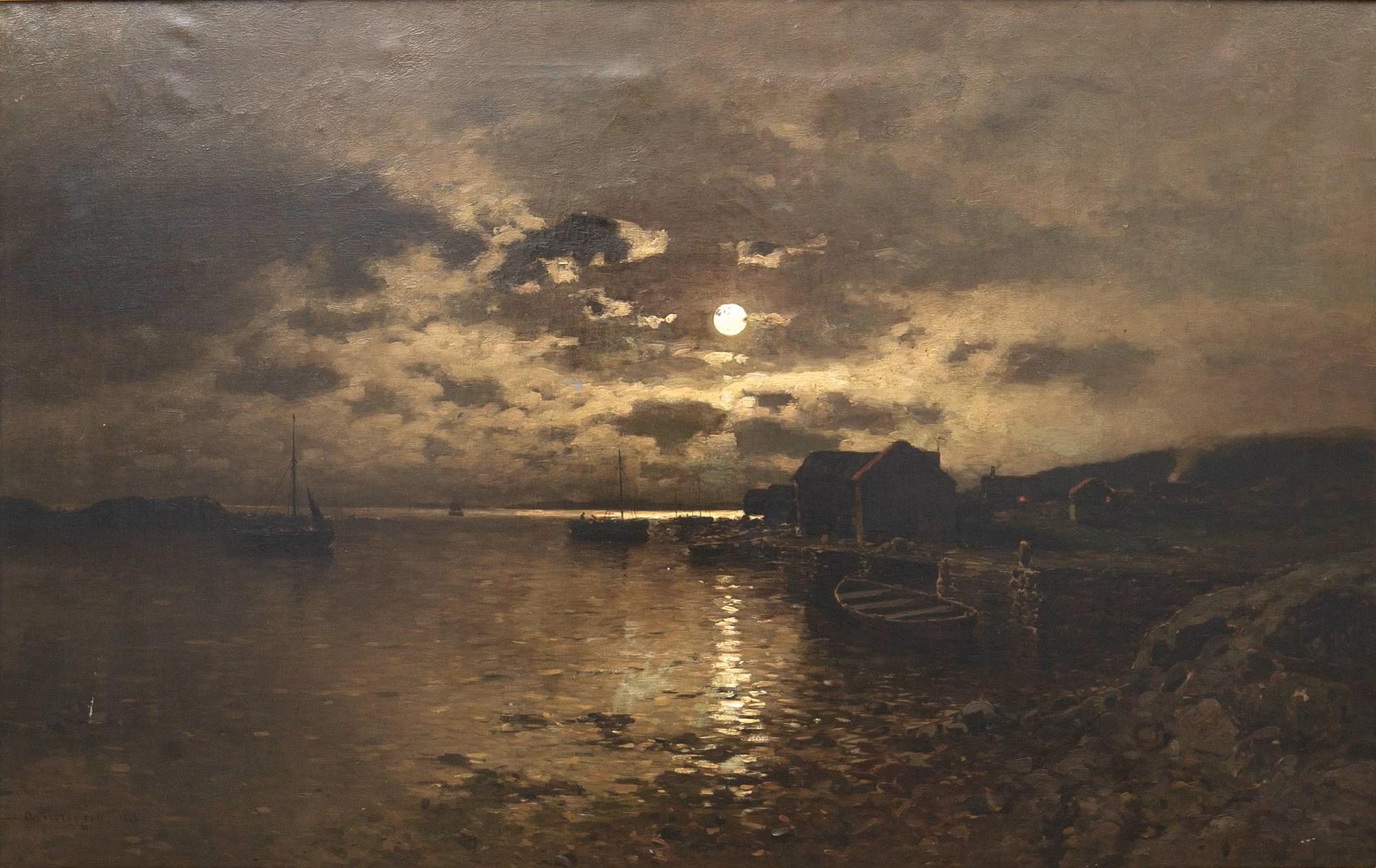 Axel Nordgren, Moonlight by the coast.
