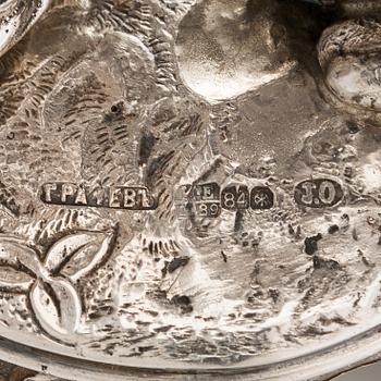 Johan Olsonius, saltkar, silver, Grachev, S:t Petersburg 1889.