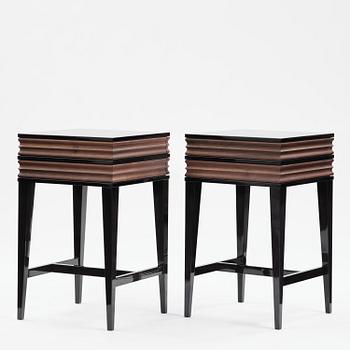 Attila Suta, a pair of bedside tables, executed in his own studio, Stockholm, 2025.