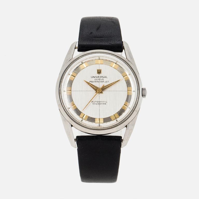 UNIVERSAL, Genève, Polerouter Jet, “Patented Rights Pending”, wristwatch, 33,6 mm.