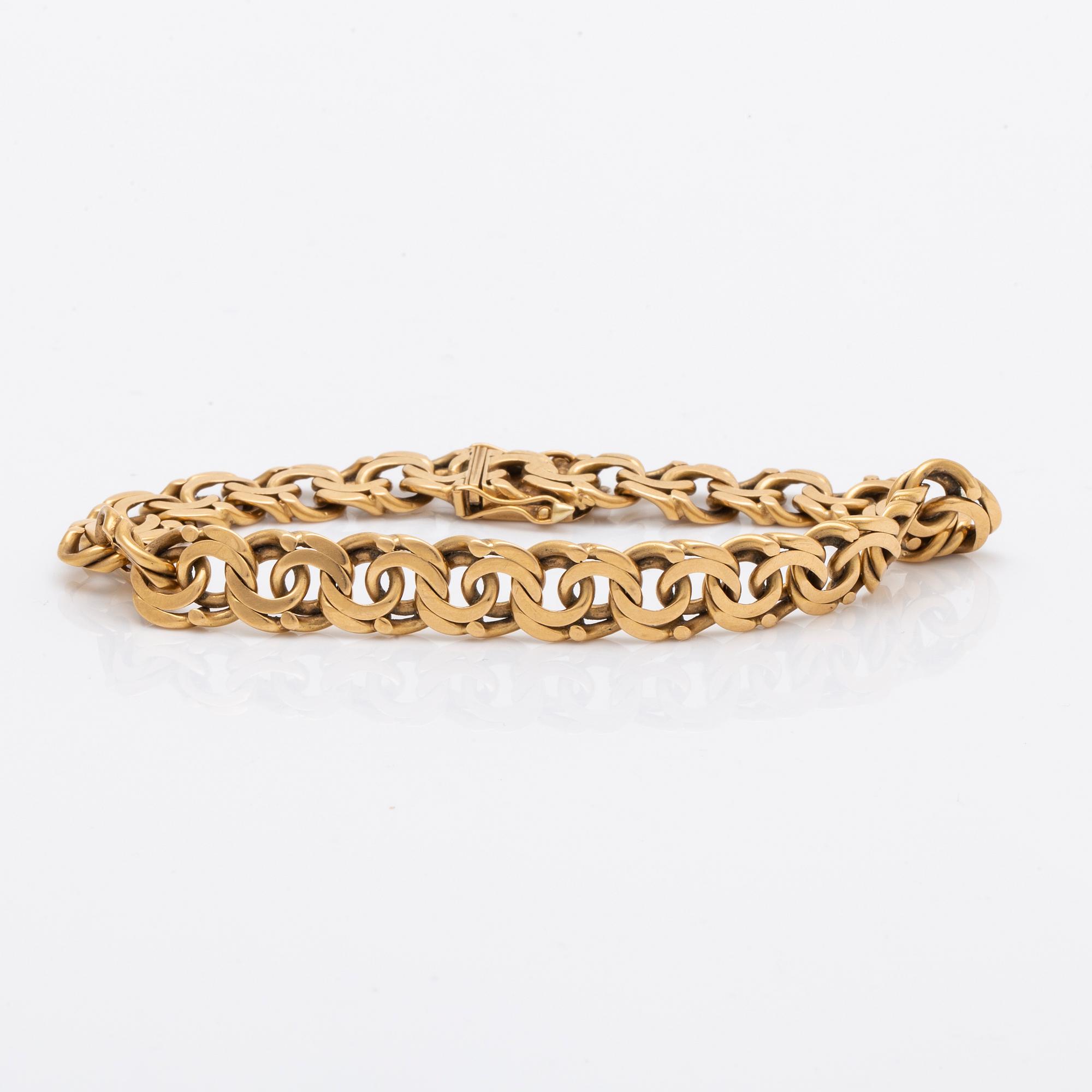 Bracelet 18K gold, 31,2 g, approx 20 x 1 cm, Stockholm 1967.