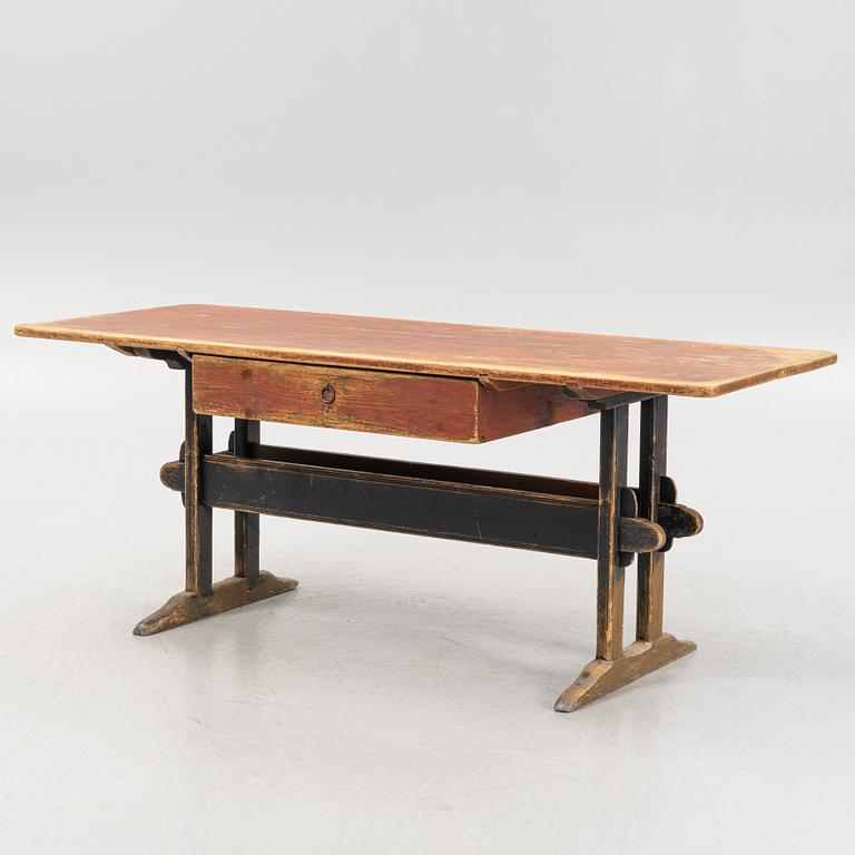 Bockbord med låda, allmoge, 17/1800-tal.