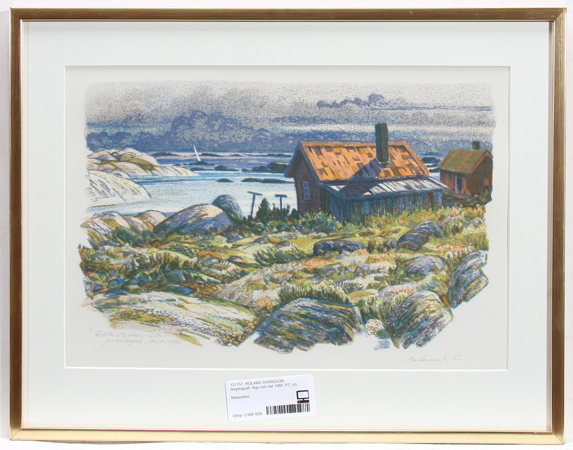 ROLAND SVENSSON, färglitografi. Sign och dat 1980. PT.