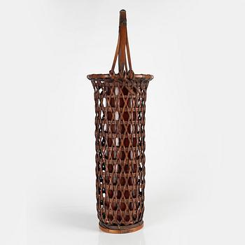 A Japanese Ikebana flower basket, 20th Century. Signed.
