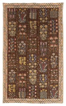 374. Märta Måås-Fjetterström, vävd tapet, ”Juniblommor”, gobelängteknik, ca 271 x 163 cm, signerad MMF.