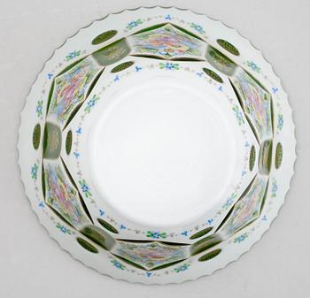 SKÅL, glas, Böhmen, sannolikt sekelskiftet 1900.
