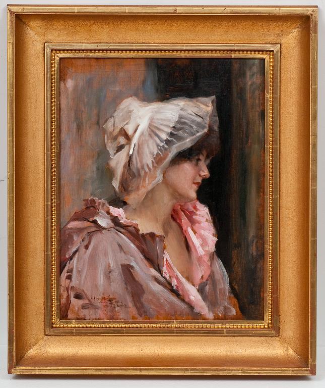 Albert Edelfelt, PARISIAN LADY IN  PEIGNOIR.