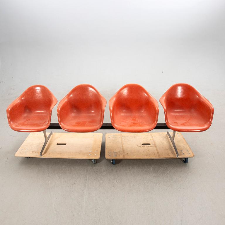 Charles & Ray Eames, Sofa, "Eames Plastic Side Chair RE beam seating", Herman Miller, second half of the 20th century.