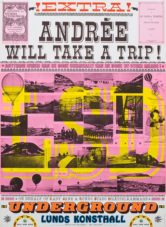 STURE JOHANNESSON, färgserigrafi. "Andrée will take a trip".