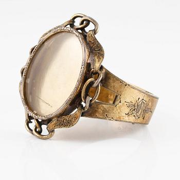 ARMBAND, förgyllt silver, Stockholm, 1860. Vikt 42,3 gram.