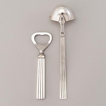 A 106 PIECE SILVER 'Bernadotte' cutlery set for George Jensen Denmark 1945-1977.