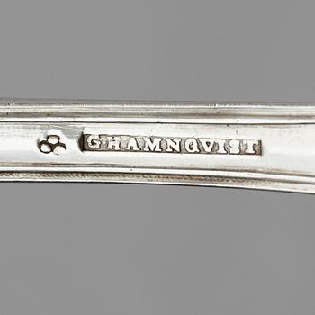 A Swedish late 18th/early 19th century silver cutlery set, 60 pieces, and a mahogany box.