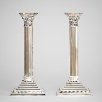 LJUSSTAKAR, ett par, nysilver, Godinger Silver, USA, 1900-talets slut.
