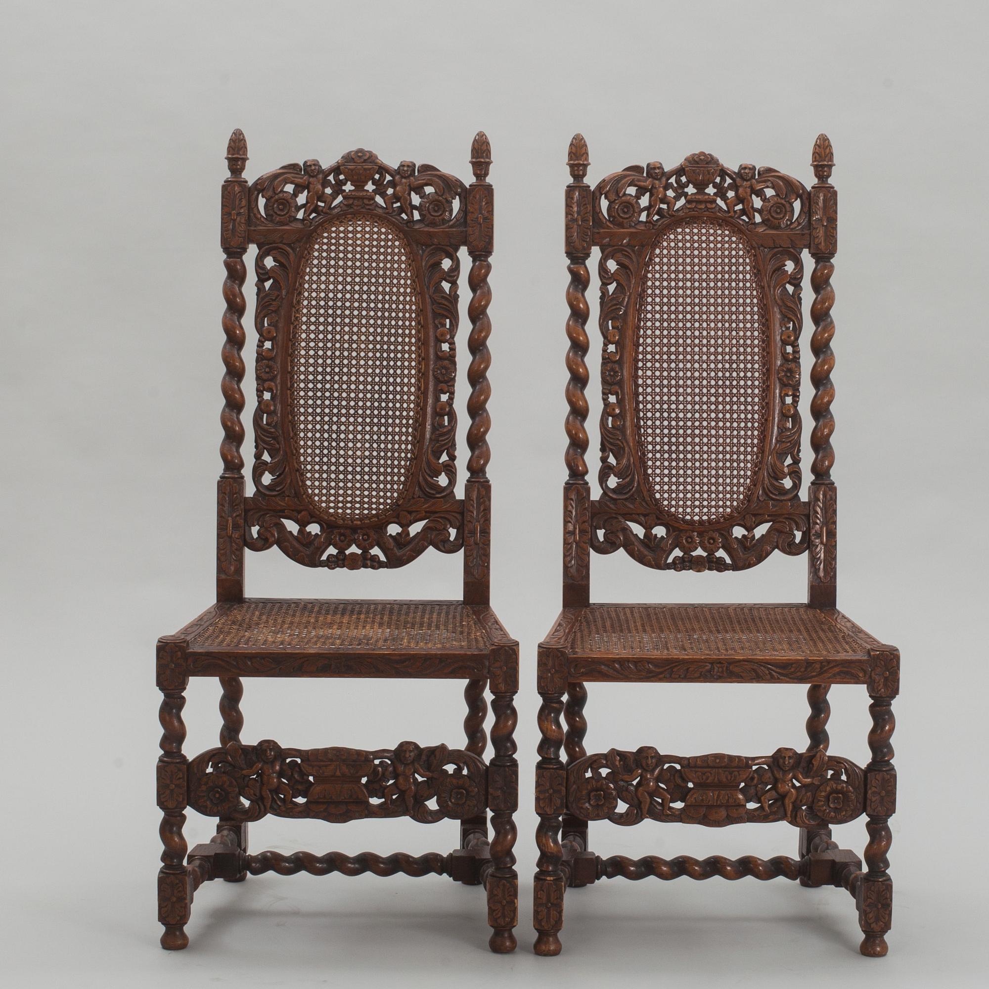 STOLAR, ett par, barockstil, 1900-tal.