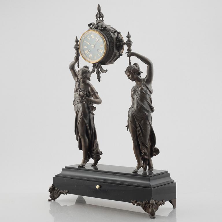 A late 19th century mantle clock.