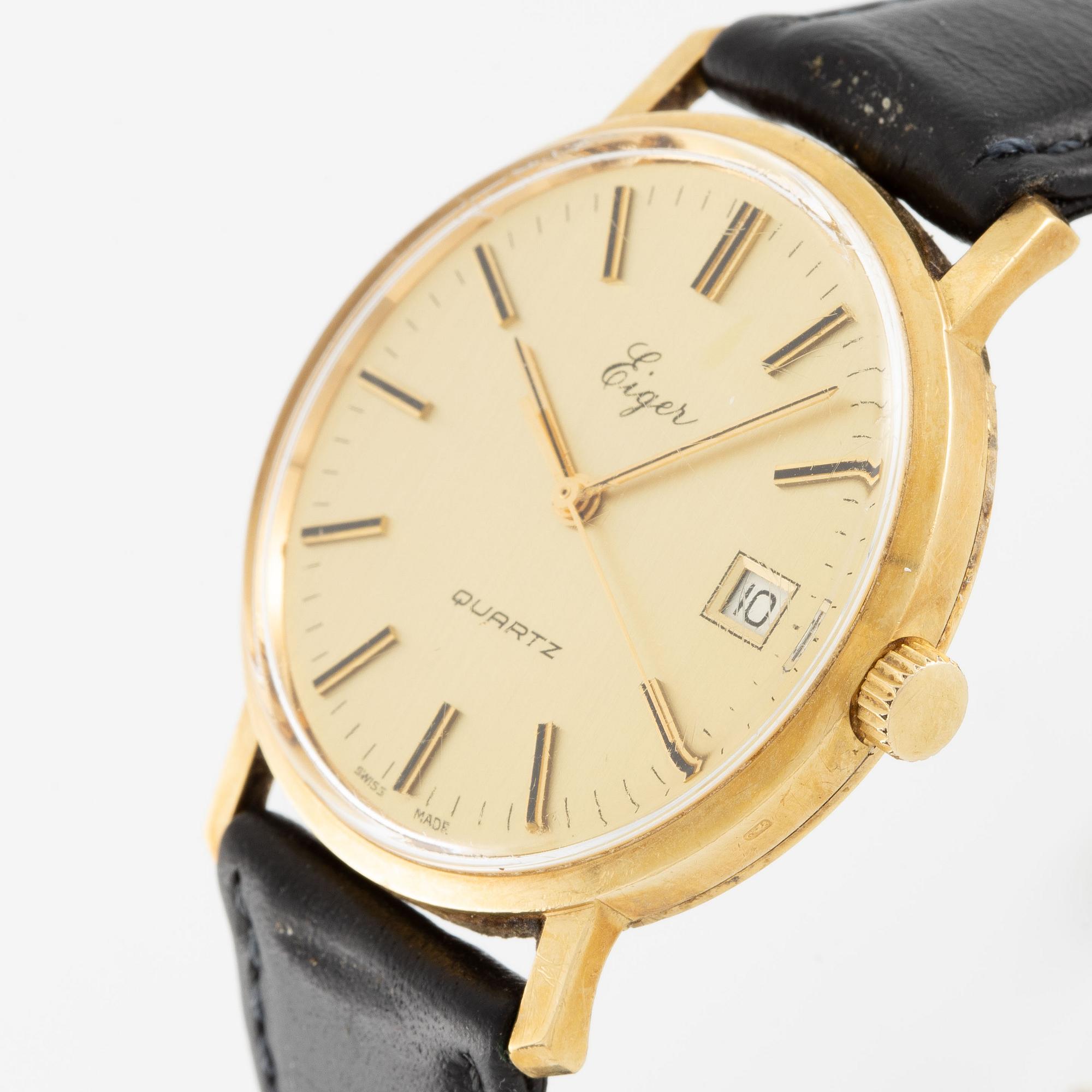 Eiger, wristwatch, 18K gold, 34.5 mm.