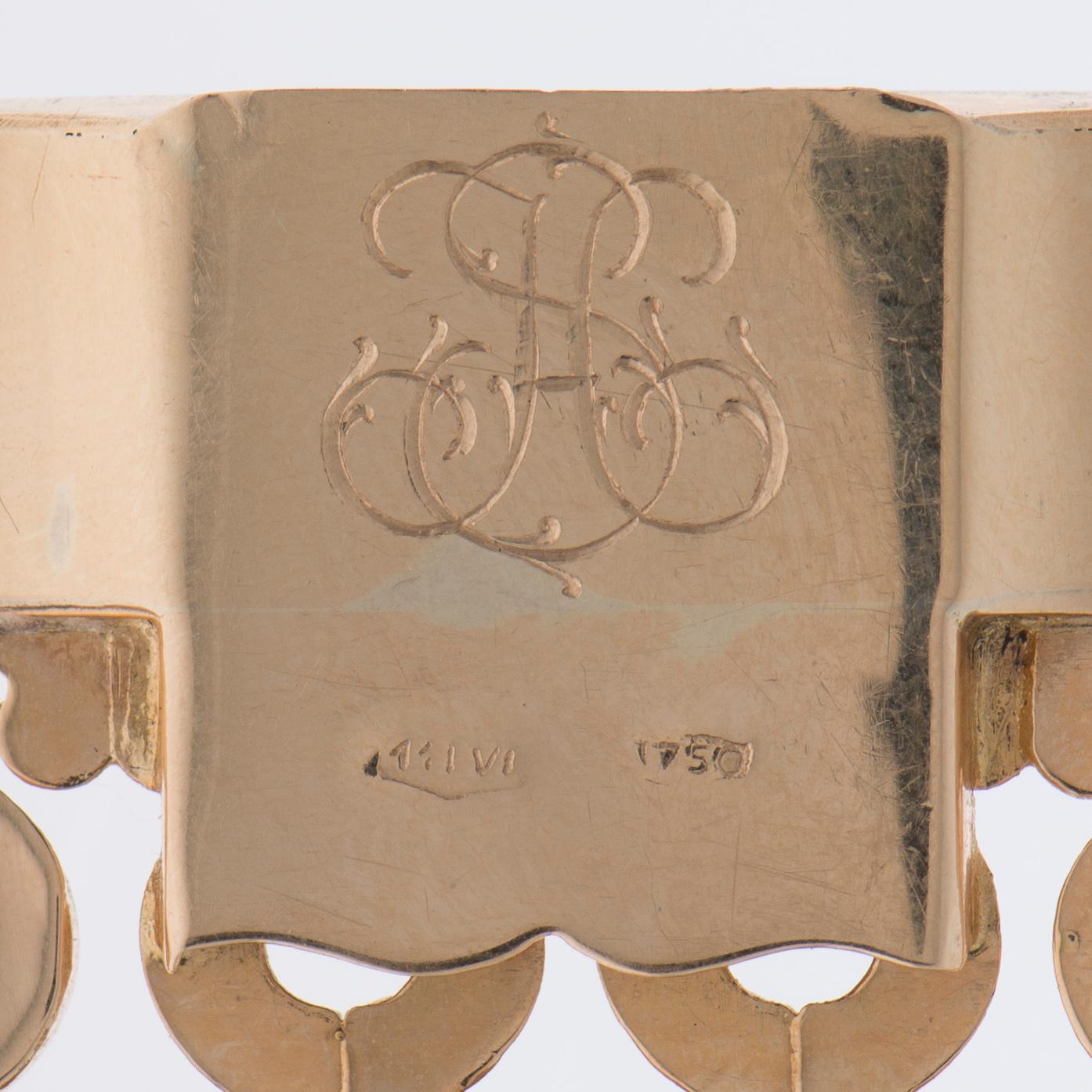 ARMBAND, 18K guld, Italien. Vikt 49,4 g.