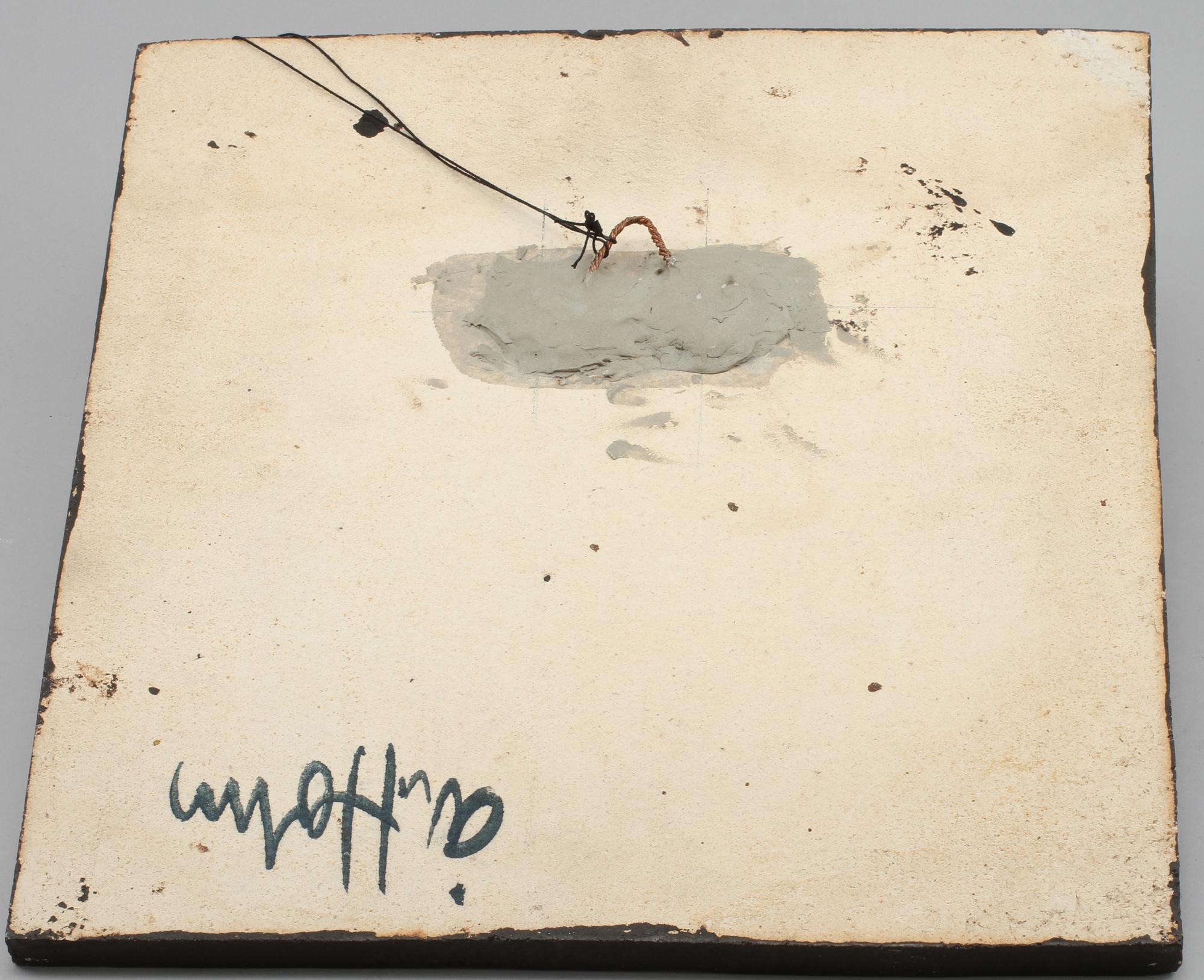 VÄGGPLATTA, stengods, Åke Holm, signerad.