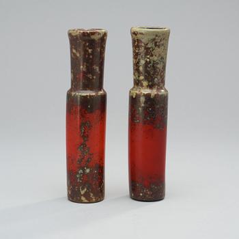 Two Hans Hedberg faience vases, Biot, France.