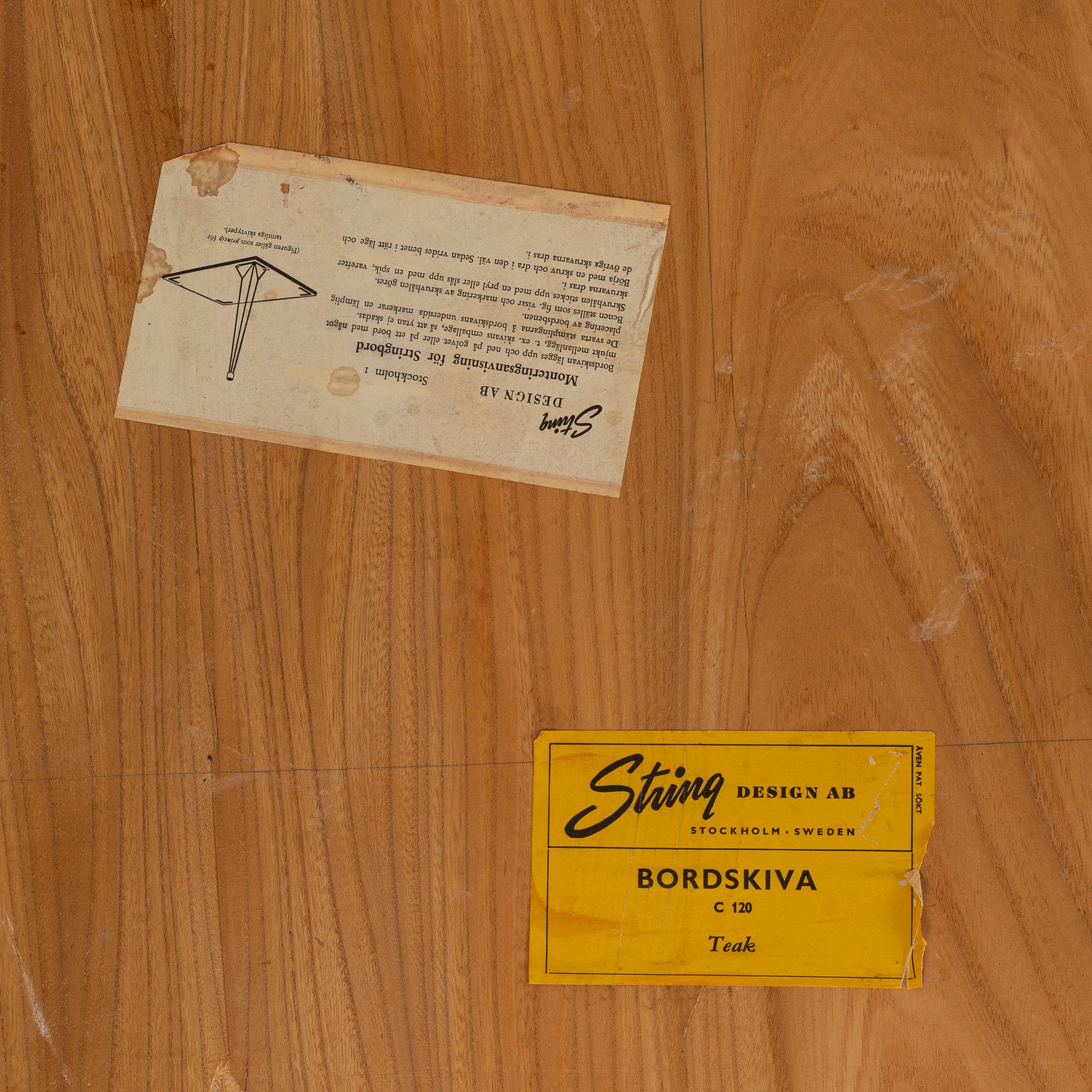 Kajsa & Nils Strinning, matbord, String Design AB, 1900-talets mitt.
