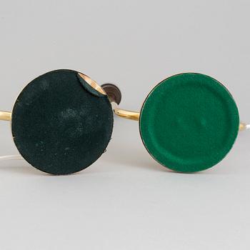 A pair of brass table lights, 1940's.