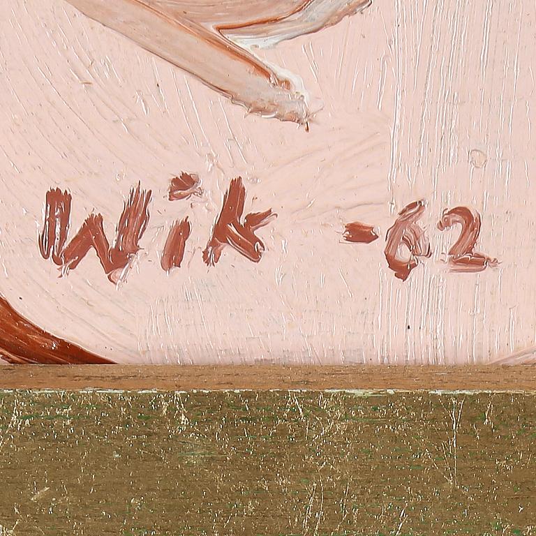 WILHELM WIK, olja på pannå, signerad och daterad -62.