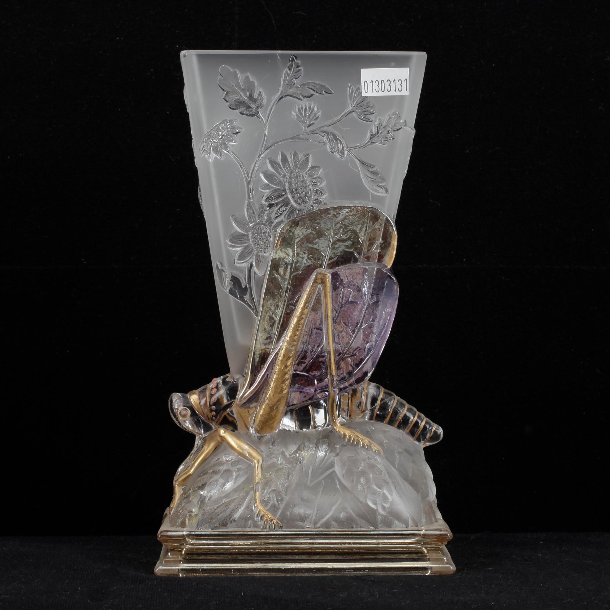 VASER, ett par, glas, märkta Baccarat, 1900-talets första hälft.