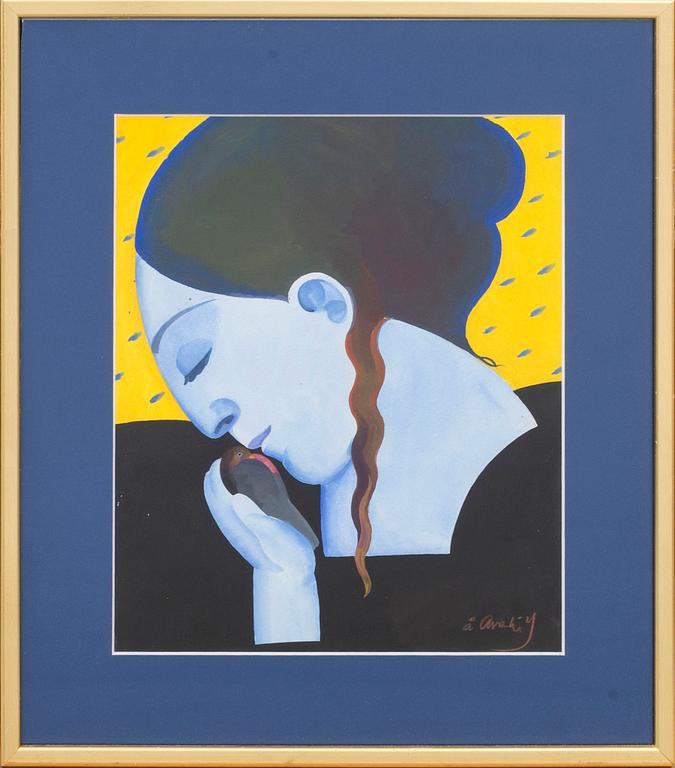 ÅKE ARENHILL, gouache, signerad.